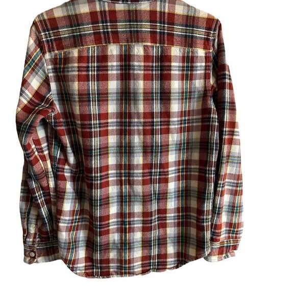 AMERICAN EAGLE WOMEN'S FLANNEL SHIRT RED PLAID VINTAGE BOYFRIEND BUTTON UP SZ SM - Picture 3 of 9